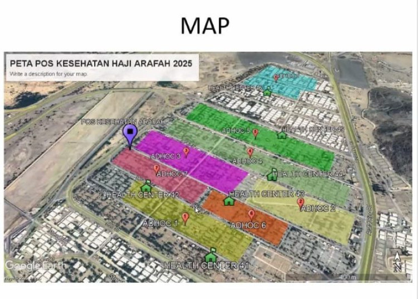 Peta pos kesehatan haji arafah 2025