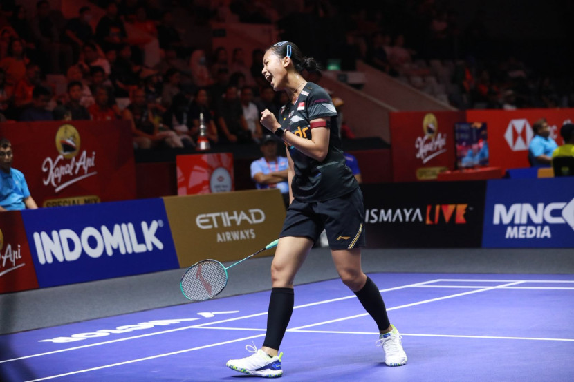 Pemain tunggal putri Putri Kusuma Wardani melaju ke perempat final ajang Kapal Api Indonesia Open 2025.