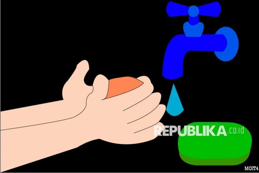 Ilustrasi. Cuci tangan dengan sabub dan air mengalir. Gambar: Republika