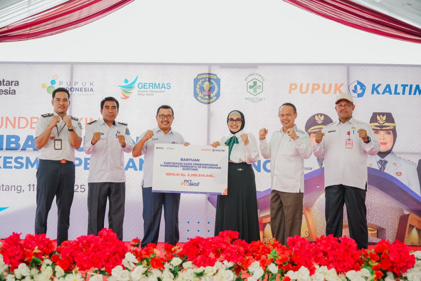 Bantuan Pupuk Kaltim untuk pembangunan Pustu Guntung, Bontang. (dok. PKT)
