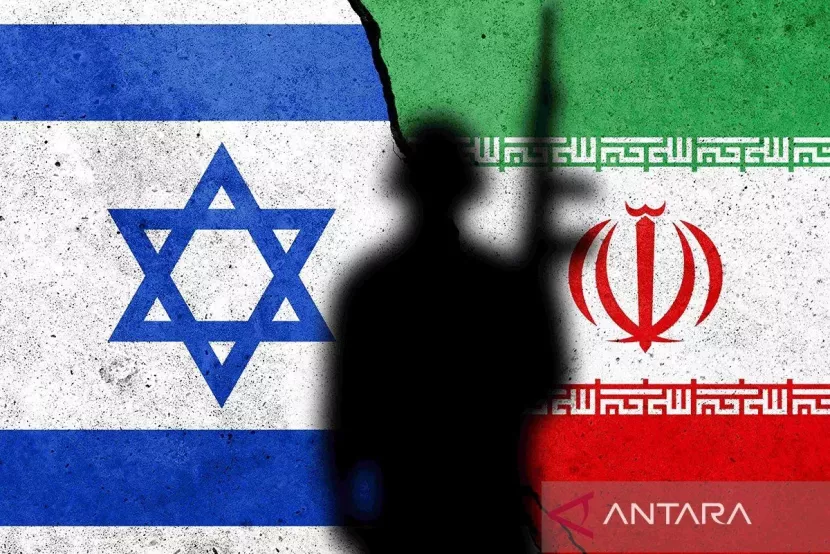 Ilustrasi bendera Israel dan Iran. (Foto: Ant)