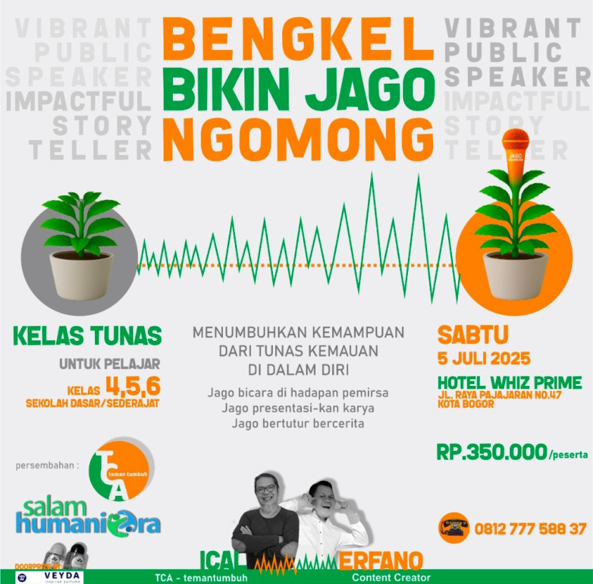 Flayer Bengkel Bikin Jago Ngomong. (Foto: Dok RUZKA INDONESIA)