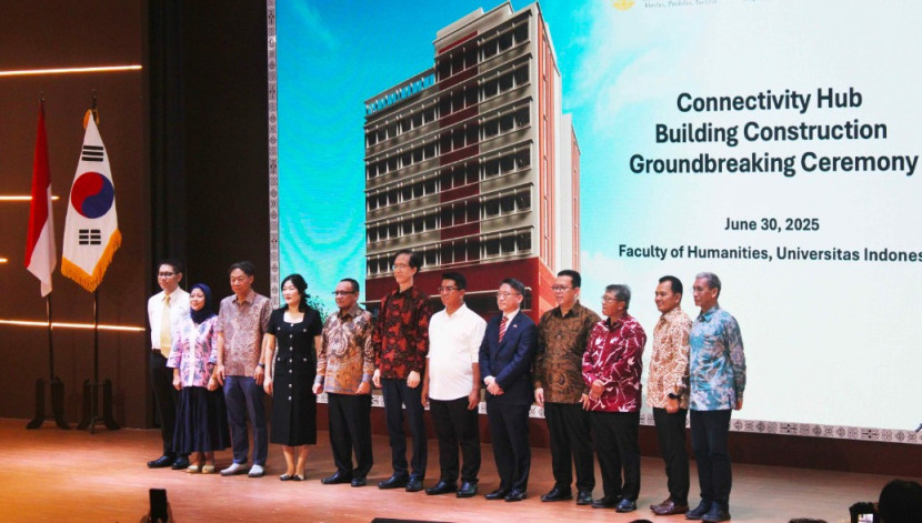 Ggroundbreaking pembangunan Gedung C-Hub (Connectivity Hub) di Kampus UI Depok. (Foto: Dok Humas UI)