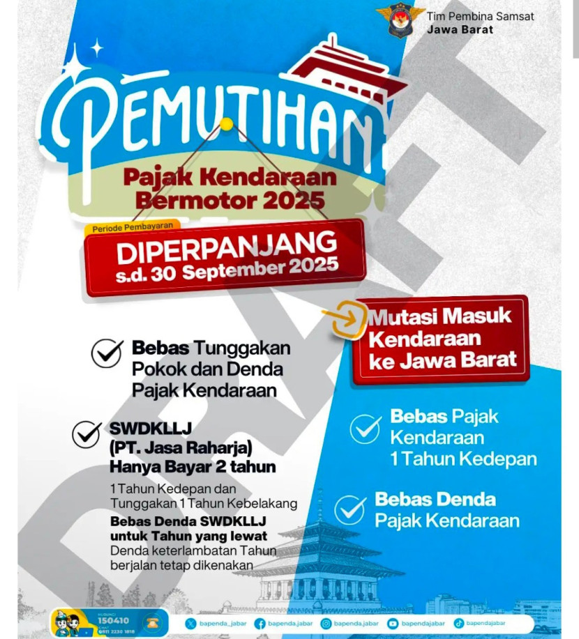 Flayer perpanjangan pemutihan PKB. (Foto: Dok RUZKA INDONESIA) 