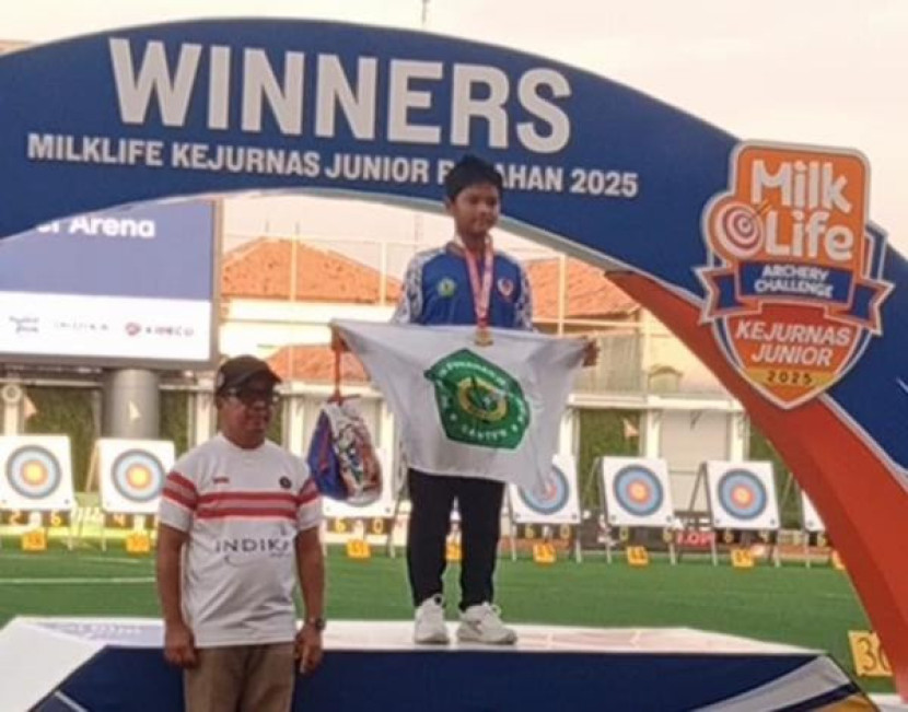 Pranaja Affan Adhyastha meraih medali emas dan perak untuk kualifikasi nasional U13. Foto: Diskominfo Kota Cilegon