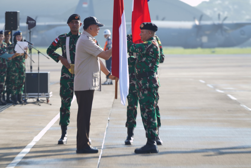 Menhan Sjafrie Sjamsoeddin di Base Ops Lanud Halim Perdanakusuma, Jakarta Timur, Ahad (6/7/2025). Sumber: Biro Infohan Kemhan