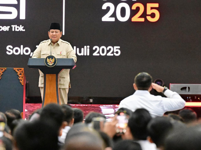 Presiden RI Prabowo Subianto dalam penutupan Kongres PSI 2025. Sumber: BPMI Setpres