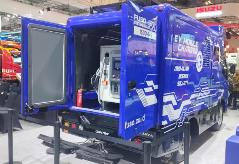Bagian belakang EV Mobile Charger Mitsubishi Fuso