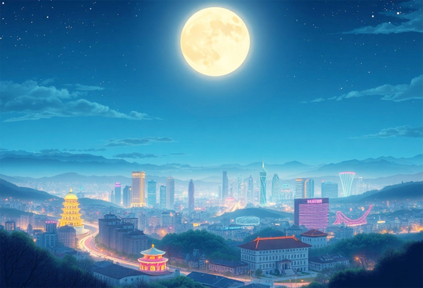 Landscape Kota Sungsang. (Ilustrasi AI)