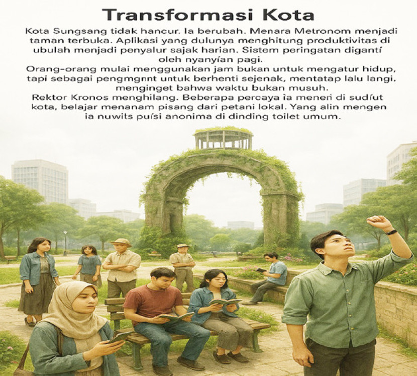 Kota Sungsang. (Ilustrasi AI)