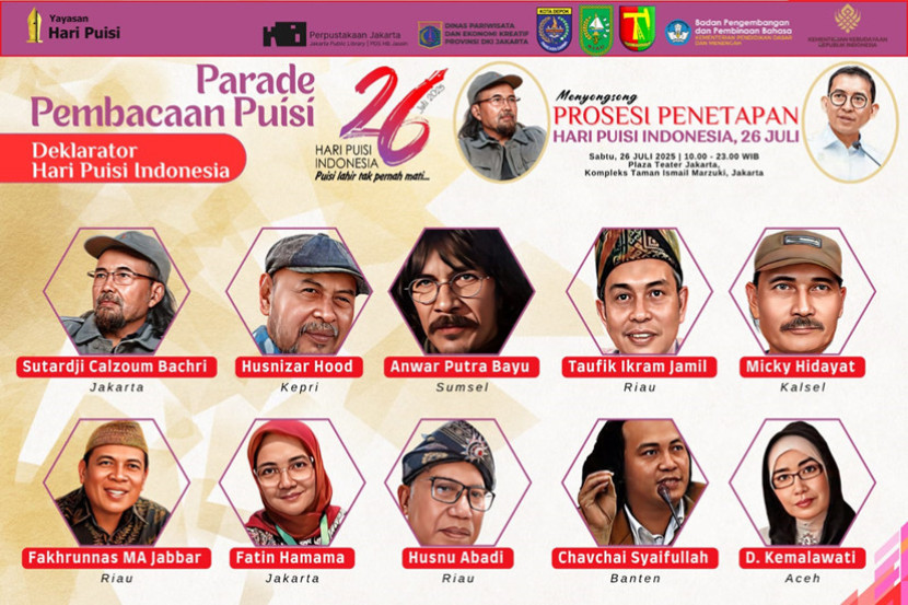 Prosesi penetapan Hari Puisi Indonesia. (FOTO: FB Anwar Putra Bayu)