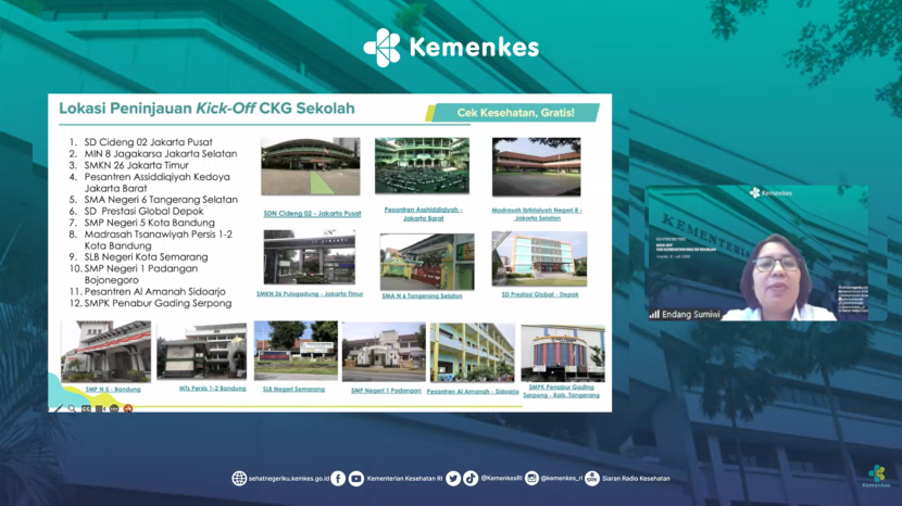 Kick Off Cek Kesehatan Gratis di Sekolah” secara daring, Kamis 31/7/2025.