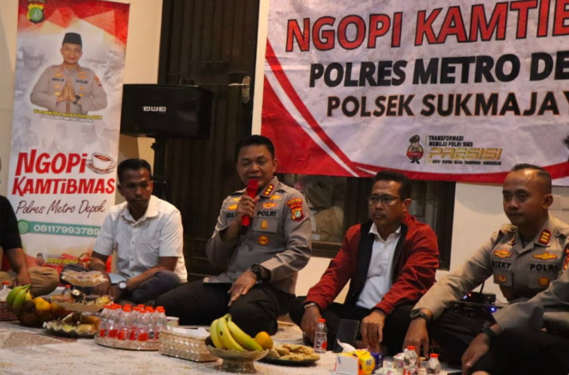 Ngopi Kamtibmas bareng Kapolrestro Depok, Kombes Pol Abdul Waras. (Foto: Humas Polrestro Depok)