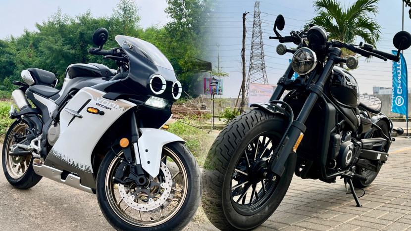  (Kiri) CFMOTO 500SR VOOM & (Kanan) CFMOTO 450CL-C (Doc. Motoresto).