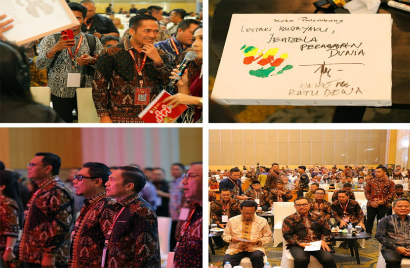Wali Kota Palembang Ratu Dewa menghadiri rakernas Jaringan Kota Pusaka Indonesia (JKPI) di Yogyakarta. (FOTO: Palembang.go.id)