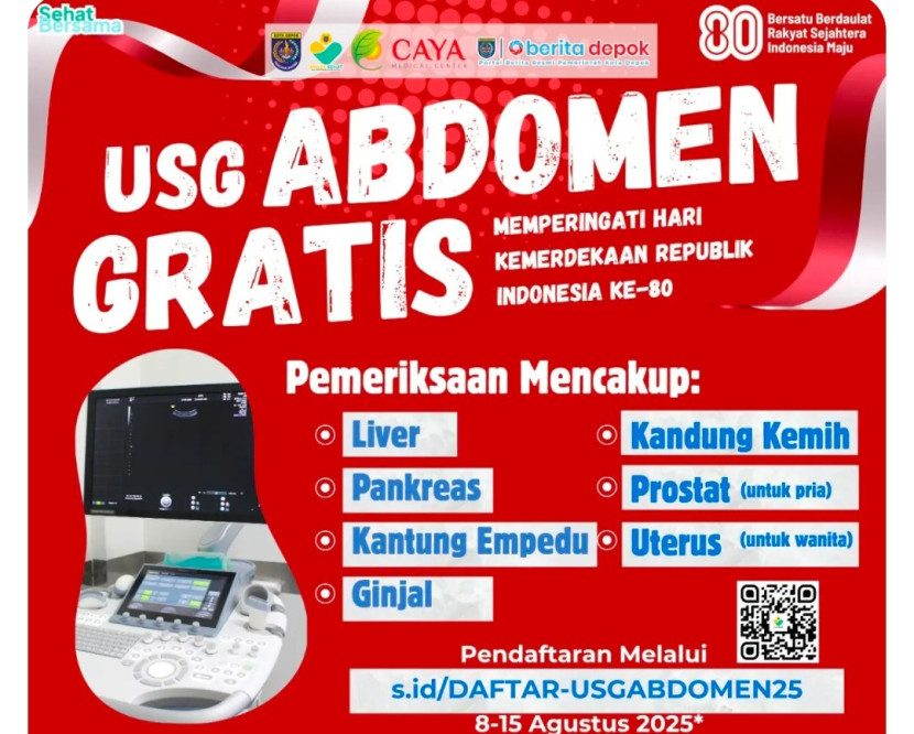 Flayer layanan Ultrasonography (USG) Abdomen gratis untuk masyarakat. (Foto: Dok RUZKA INDONESIA) 