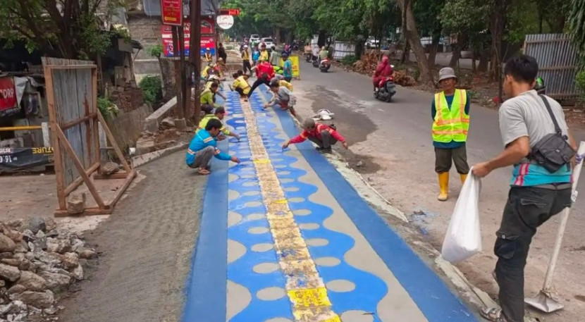 Keren, trotoar di Jalan Proklamasi Depok. (Foto: Dok Diskominfo Kota Depok)
