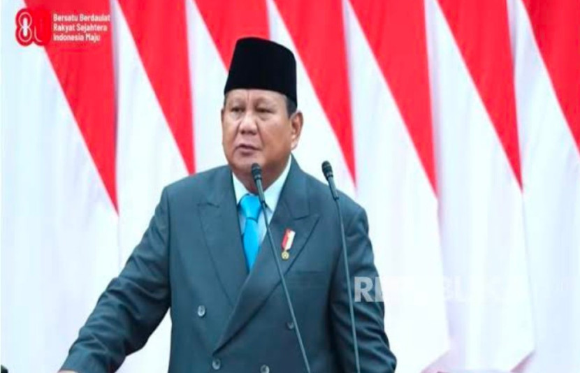 Pidato Kenegaraan Presiden Republik Indonesia (RI), Prabowo Subianto. (Foto: Dok REPUBLIKA) 