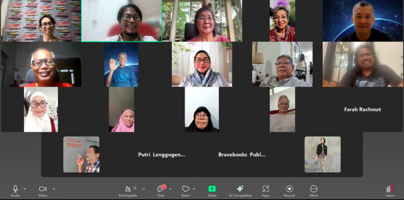 Peluncuran buku melalui Zoom Buku Seri ke-2 Antologi Kisah Rempah Kita Nusantara: Ngebir Sebelum Sholat, persembahan Rempah Kita, The Writers dan penerbit BraveBook”. (Foto: Dok RUZKA INDONESIA)