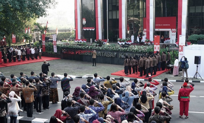 Upacara peringatan HUT ke-80 Kemerdekaan Indonesia. (KPK)