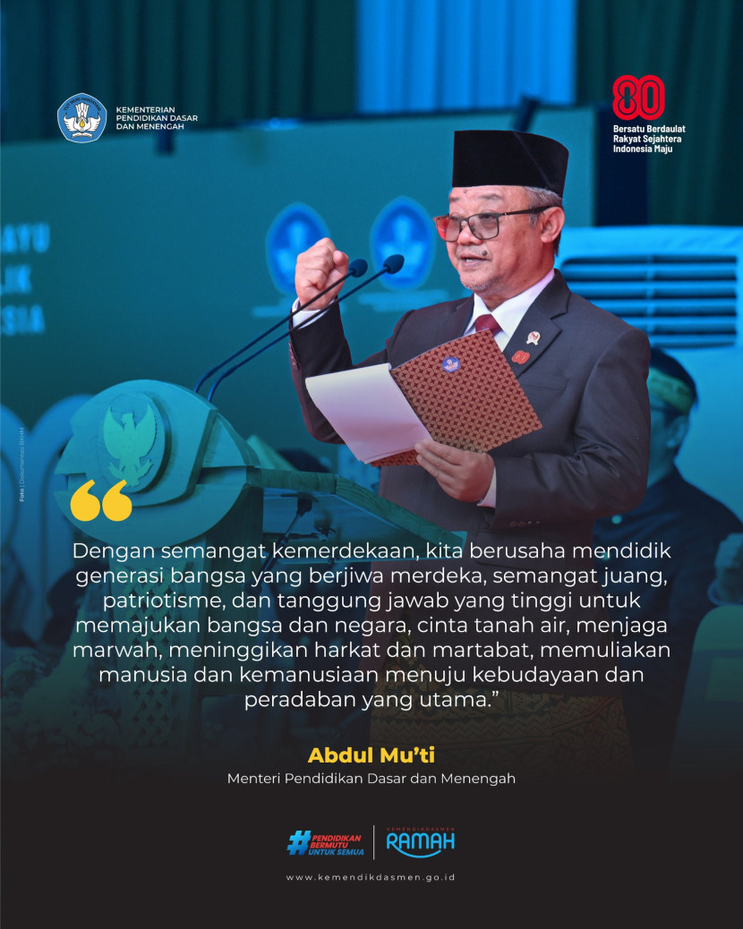 Mendikdasmen Abdul Mu'ti Sumber:dok Humas Dikdasmen