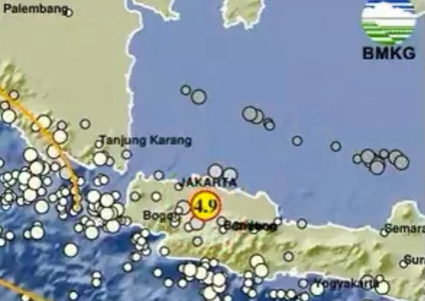 Laporan BMKG, gempa terjadi di Kabupaten Bekasi, Jabar. (Foto: Dok RUZKA INDONESIA) 