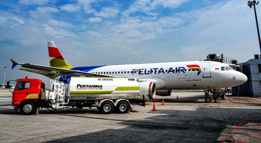 Penerbangan komersial perdana Pelita Air rute Jakarta–Bali yang menggunakan Pertamina Sustainable Aviation Fuel (SAF) ini lepas landas pada Rabu (20/08/2025) dari Terminal 3 Bandara Internasional Soekarno-Hatta. (Foto: Dok RUZKA INDONESIA)