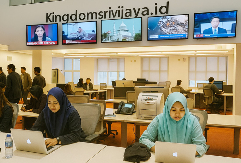Ilustrasi Newsroom media online. (FOTO: AI)