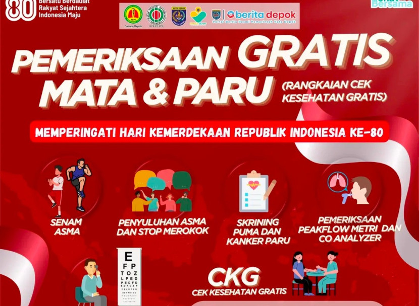 Flayer pemeriksaan mata gratis Dinkes Kota Depok. (Foto: Dok RUZKA INDONESIA)