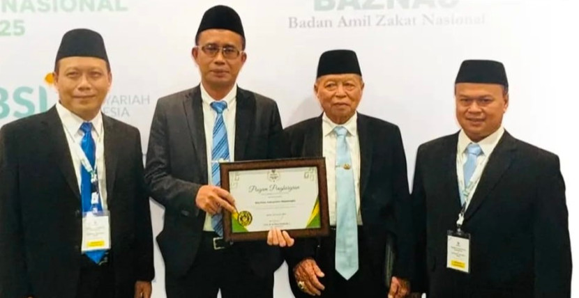 Agus Asri ketua Baznas Majalengka dan jajaran saat di Mercure Convention Center Ancol, Jakarta, Kamis 28/8/2025. (Foto: Dok Baznas Majalengka)