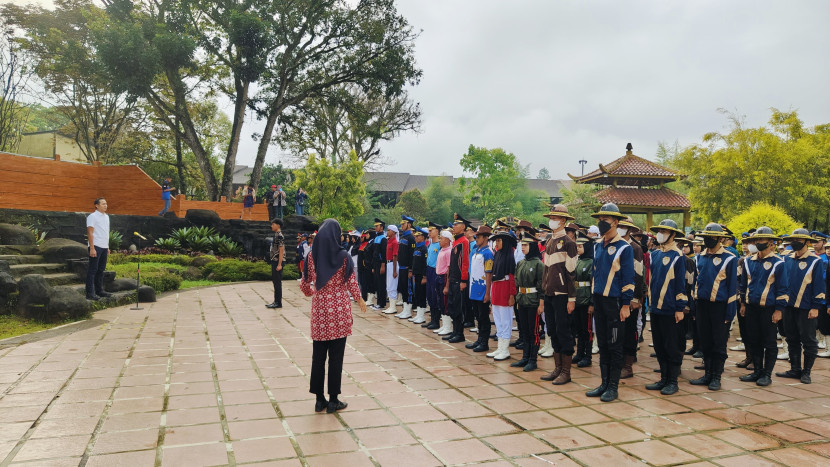 Pembukaan kegiatan LKBB Gempita 2025 tingkat SD/MI, SMP/MTs, hingga kategori purna atau umum di SantaSea Water Theme Park Kota Sukabumi, Ahad (31/8/2025).