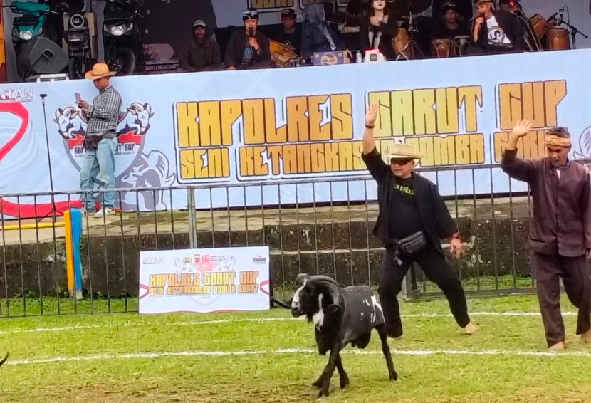 Seni Adu Ketangkasan Domba Garut Kapolres Cup II Wahana Lestarikan Budaya Khas Garut. (Foto : Dok. Ridwan)