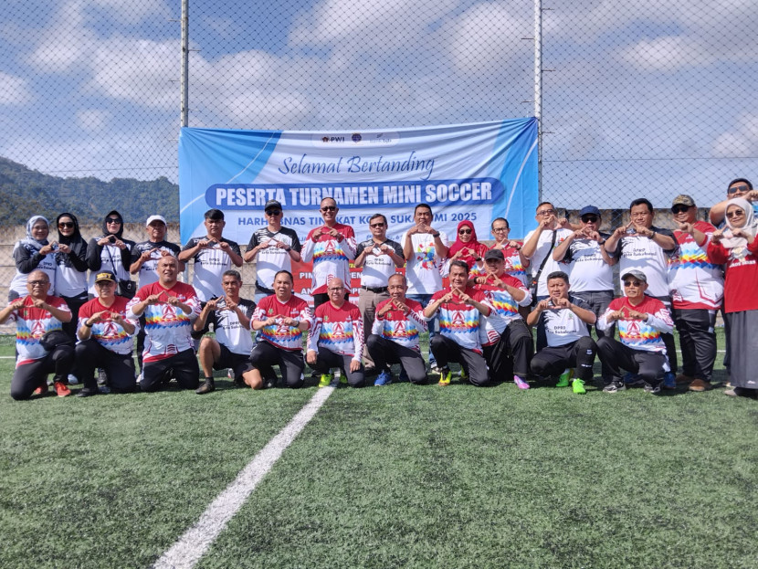Pembukaan turnamen mini soccer dalam rangka Harhubnas Tingkat Kota Sukabumi, Sabtu (6/9/2025).