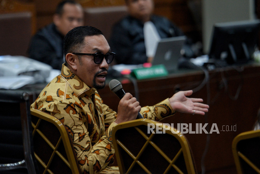 Sahroni saat jadi saksi kasus pemerasan dan gratifikasi di Kementan, 5 Juni 2024.
