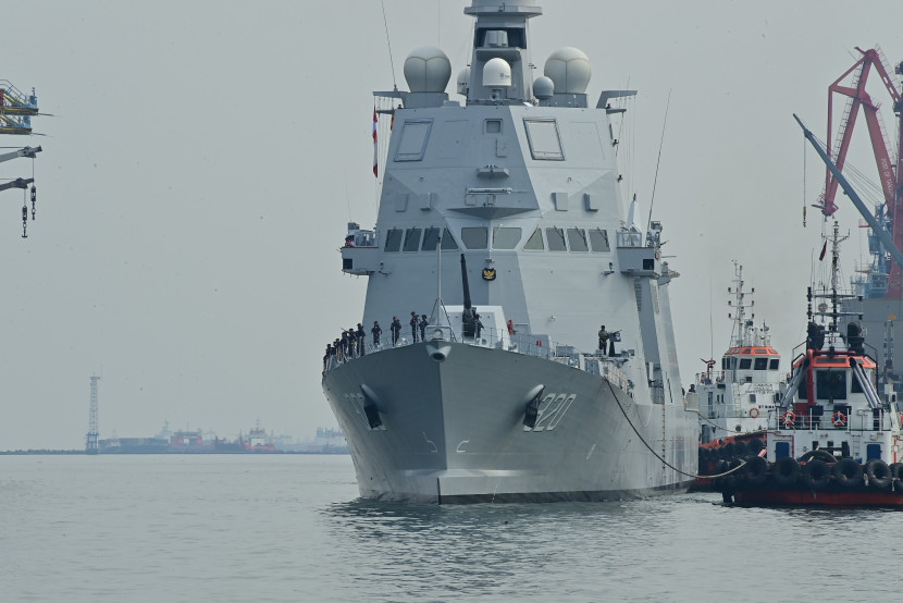 KRI Brawijaya-320 di Dermaga 107, Pelabuhan Tanjung Priok, Jakarta Utara, Senin (8/9/2025). Sumber: Puspen TNI
