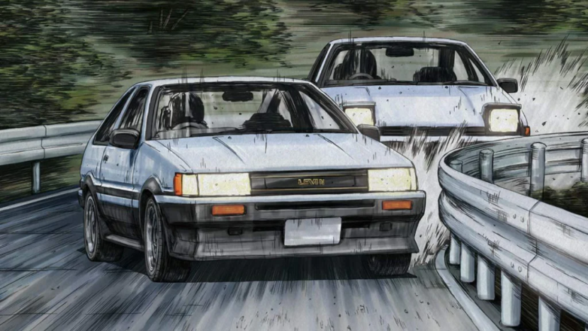 Artwork Toyota AE86 Trueno dan Levin Initial D (Doc. Aoshima).