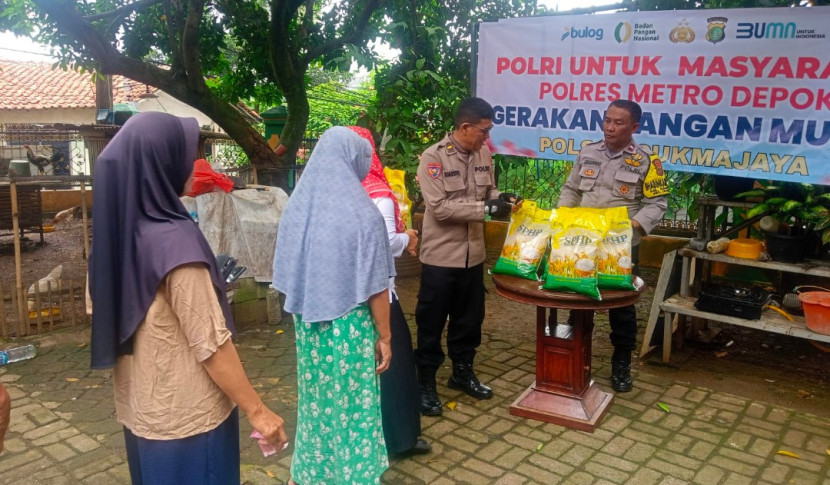 Polres Depok gelar Gerakan Pangan Murah. secara serentak, Sabtu (13/09/2025).