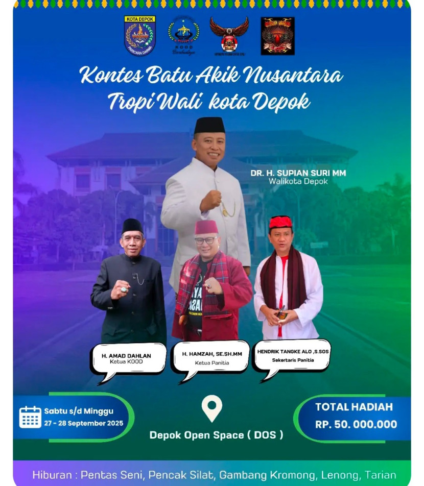 Flayer Kontes Batu Akik Nusantara di DOS Sabtu-Ahad 27-28 September 2025. (Foto: Dok RUZKA INDONESIA) 