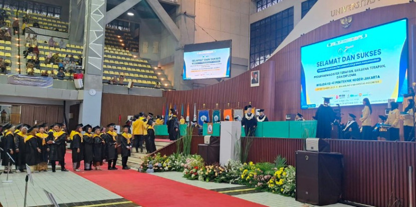 Pelaksanaan wisuda Program Diploma. PNJ Tahun Akademik 2024/2025 di Balairung Universitas Indonesia (UI), Sabtu (20/09/2025). (Foto: Dok Humas PNJ) 