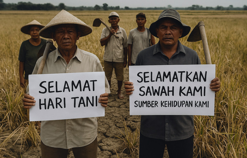 Ilustrasi Memperingati Hari Tani. (FOTO: Aplikasi Imitasi)