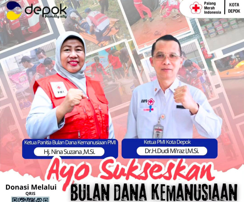 Flayer Ayo Sukseskan Bulan Dana Kemanusiaan PMI Kota Depok. (Foto: Dok RUZKA INDONESIA)