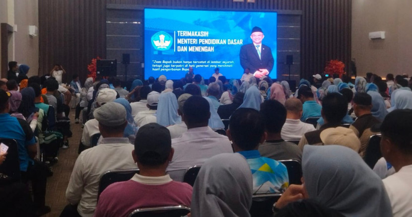 Saat Kunjungan kerja Abdul Mu’ti di Kabupaten Majalengka, Ahad (28/9/2025) di Aula BKPSDM Kabupaten. (Foto: Dok Eko Widiantoro)