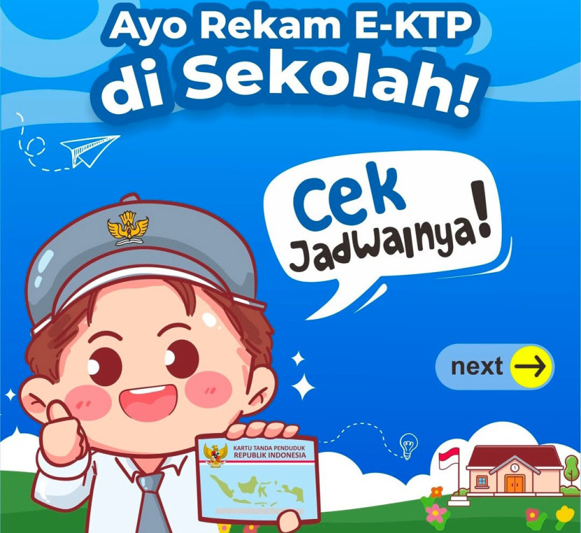 Flayer Ayo Rekam E-KTP di Sekolah. (Foto: Dok RUZKA INDONESIA) 