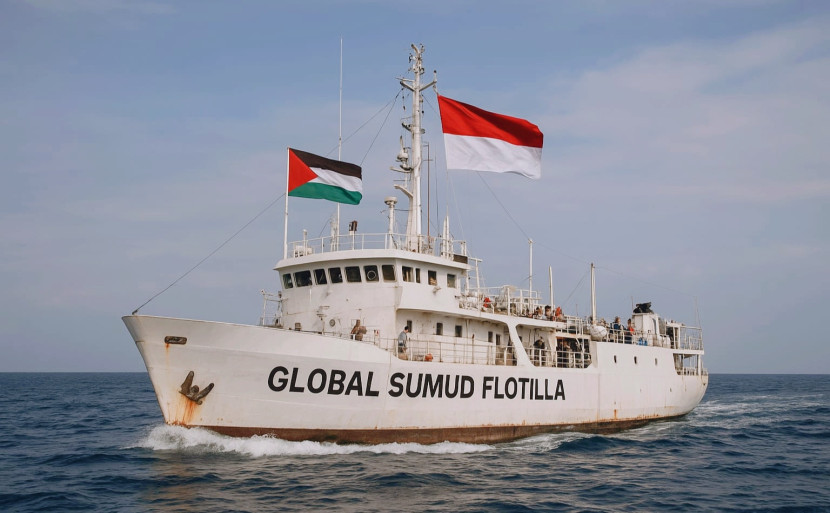 Kapal Global Sumud Flotilla. (Foto: Istimewa)
