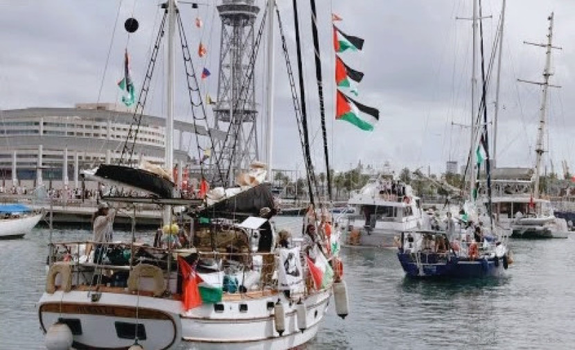 Sejumlah kapal yang tergabung dalam Global Sumud Flotilla (Foto: Anadolu)