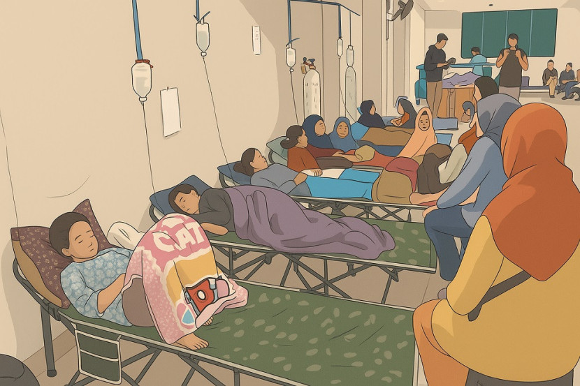 Ilustrasi, rakyat dari Kerajaan Mangan Batu Gendeng, keracunan massal. (AI)
