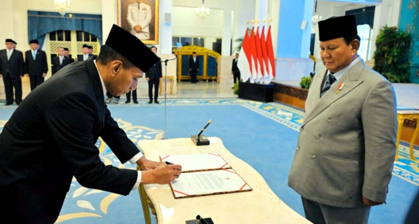 Presiden Republik Indonesia Prabowo Subianto secara resmi melantik dua wakil menteri Kabinet Merah Putih dan dua asisten khusus presiden di Istana Negara, Jakarta, pada Rabu (08/10/2025. (Foto: BPMI Setpres/Laily Rachev/Dok RUZKA INDONESIA)