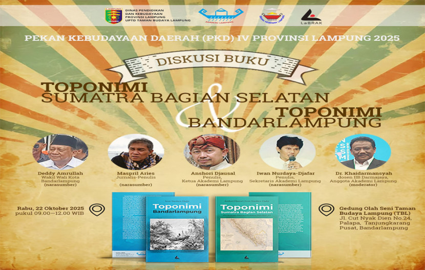 Flyer informasi Peluncuran Buku Toponimi.