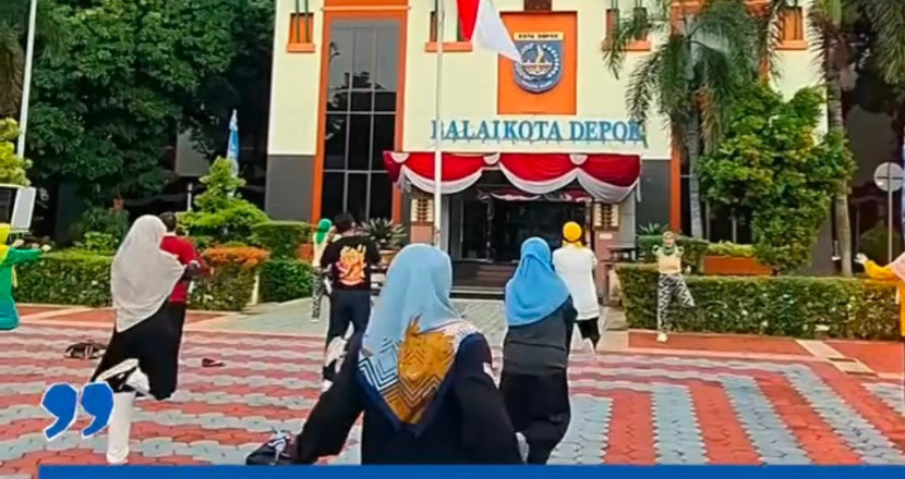 Para ASN Pemkot Depok berolahraga pagi setiap Jumat. (Foto: Dok RUZKA INDONESIA)