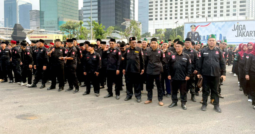 Apel akbar program Polda Metro Jaya bernama Jaga Jakarta ini juga diikuti ormas Bang Japar, berlangsung Rabu (15/10/2025). (Foto: Dok RUZKA INDONESIA)